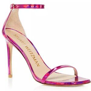 Stuart Weitzman Nudistcurve 100 Ankle Strap High Heel Sandals Size 8